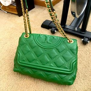 Tory Burch soft fleming handbag in green
